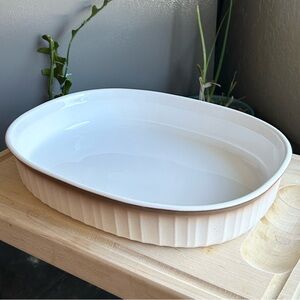 vintage Corningware bisque baking dish